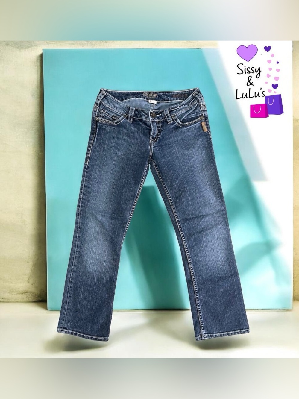 Silver Jeans Santorini Crop Capri Blue Dark Wash Women’s Size 27